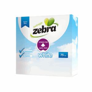 Zebra ხელსაცოხი White 33*33სმ 75ცალი