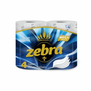 Zebra ტუალეტის ქაღალდი White Mega 3ფენა 4ცალი