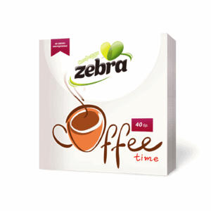 Zebra ხელსაცოხი Coffee 28*28სმ 40ცალი