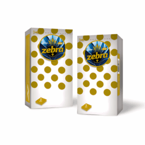 Zebra ხელსაცოხი დაკეცილი 38*38სმ 2ფენა 40ცალი