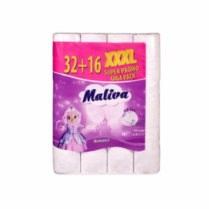 Maliva ტუალეტის ქაღალდი Romance 3ფენა 32+16ცალი