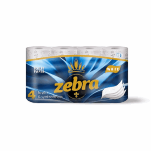 Zebra ტუალეტის ქაღალდი White 4ფენა 8ცალი