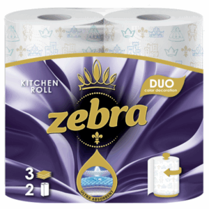 Zebra სამზარეულოს ხელსახოცი Duo 3ფენა 2ცალი