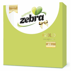 Zebra ხელსაცოხი Deluxe მწვანე 33*33სმ 2ფენა 35ცალი