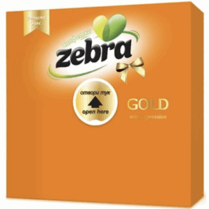 Zebra ხელსაცოხი Deluxe ნარინჯისფერი 33*33სმ 2ფენა 35ცალი