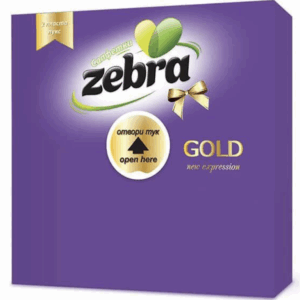 Zebra ხელსაცოხი Deluxe იასამნისფერი 33*33სმ 2ფენა 35ცალი